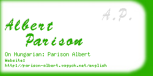 albert parison business card